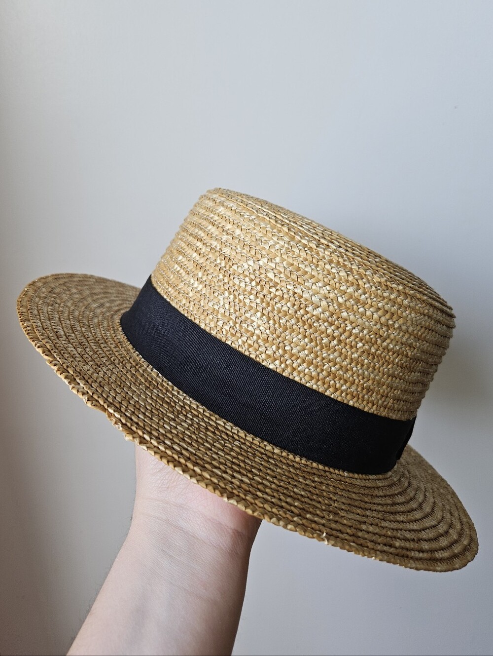 Straw Boater Hat, Adult one-size